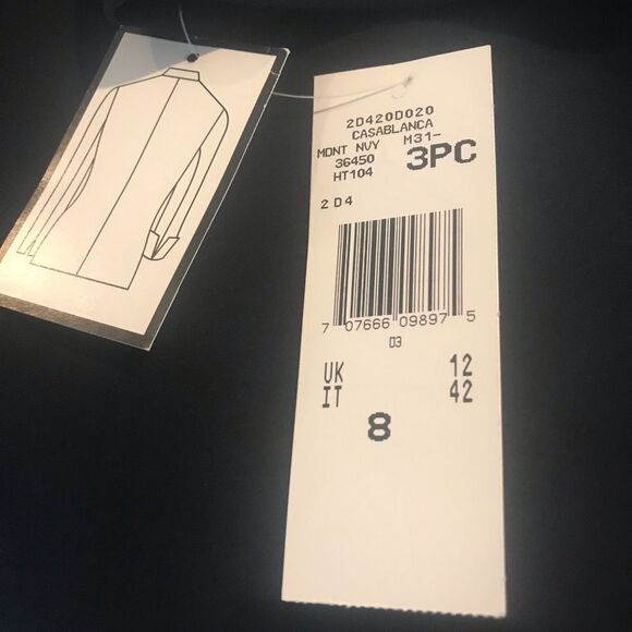 Kasper Blazer Women's Size 8 Midnight Blue Open Front Long Sleeve NWT - Picture 5 of 7